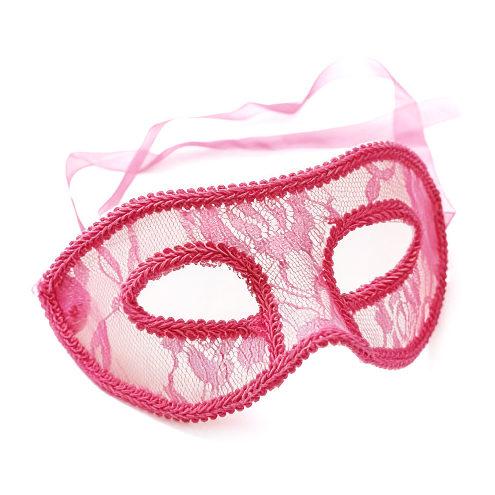 KELLY PINK Classic Lace Eye Mask Set – Elegant Masquerade Style