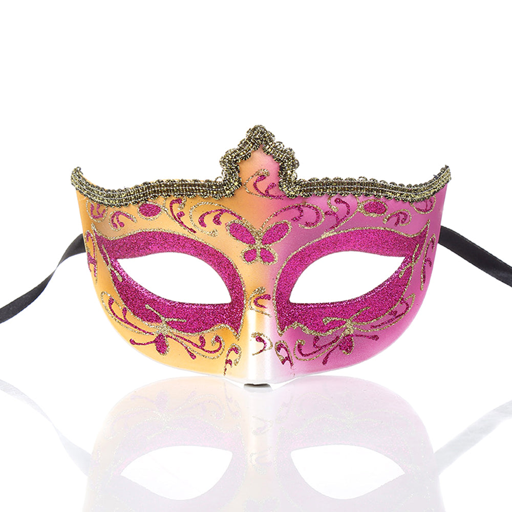 KELLY PINK Soft Gilded Venetian Eye Mask – Romantic Masquerade Style