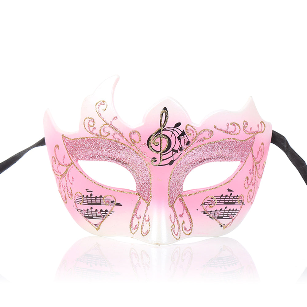 KELLY PINK Musical Motif Venetian Eye Mask – Romantic Masquerade Style