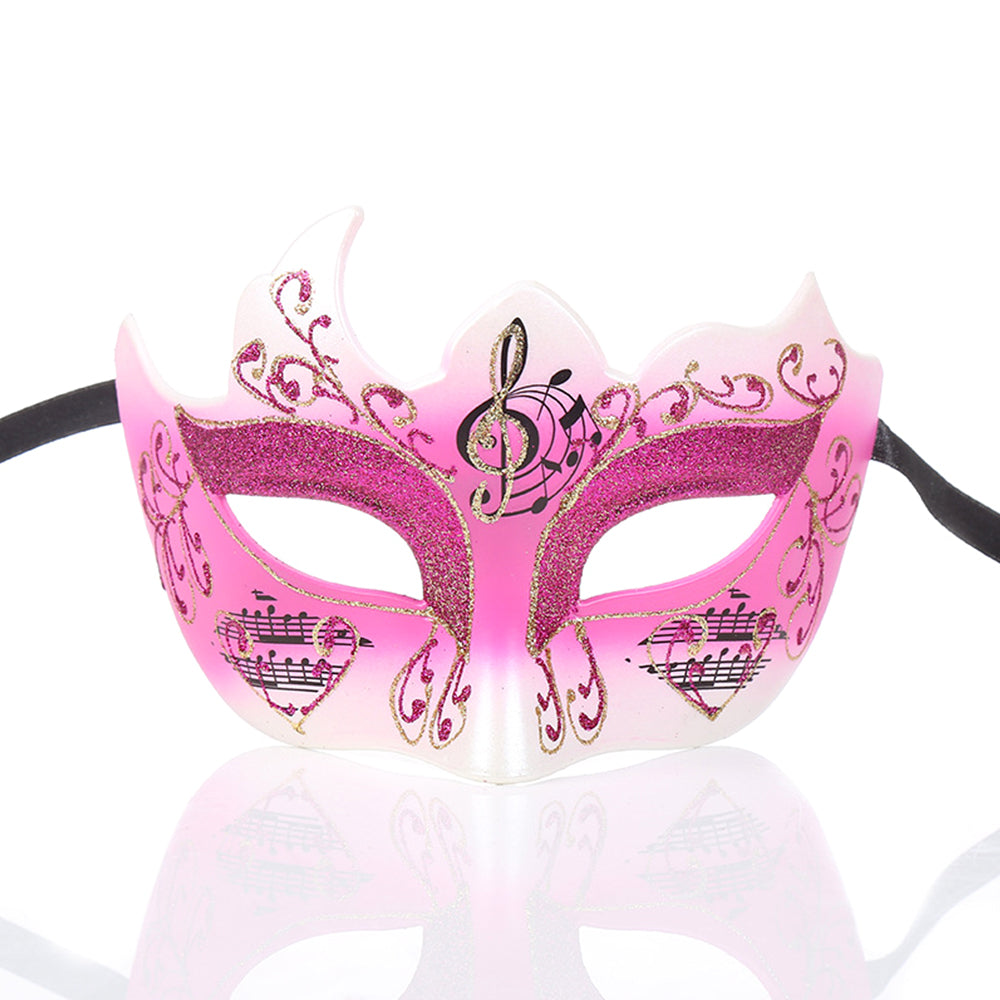 KELLY PINK Musical Motif Venetian Eye Mask – Romantic Masquerade Style