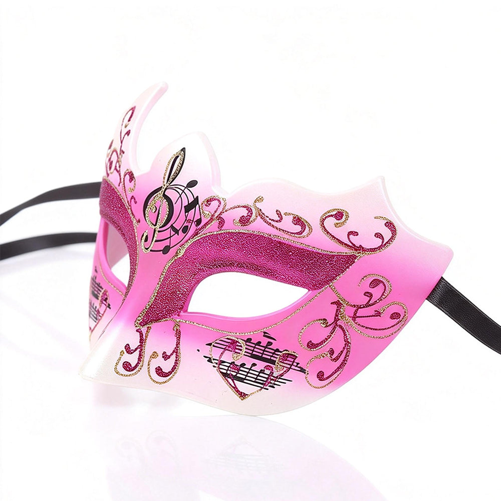 KELLY PINK Musical Motif Venetian Eye Mask – Romantic Masquerade Style