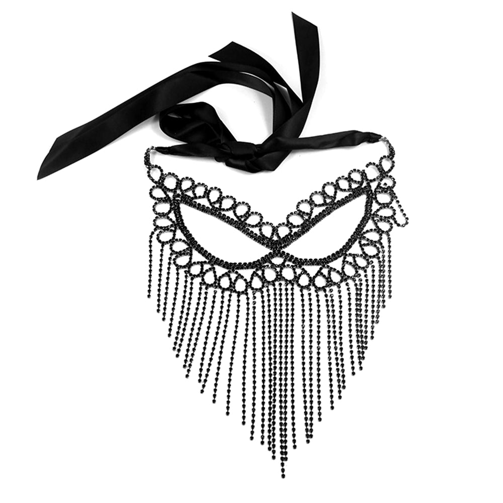 Bianca Gold Beaded Fringe Masquerade Mask