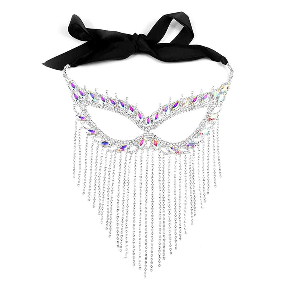 Bianca Gold Beaded Fringe Masquerade Mask