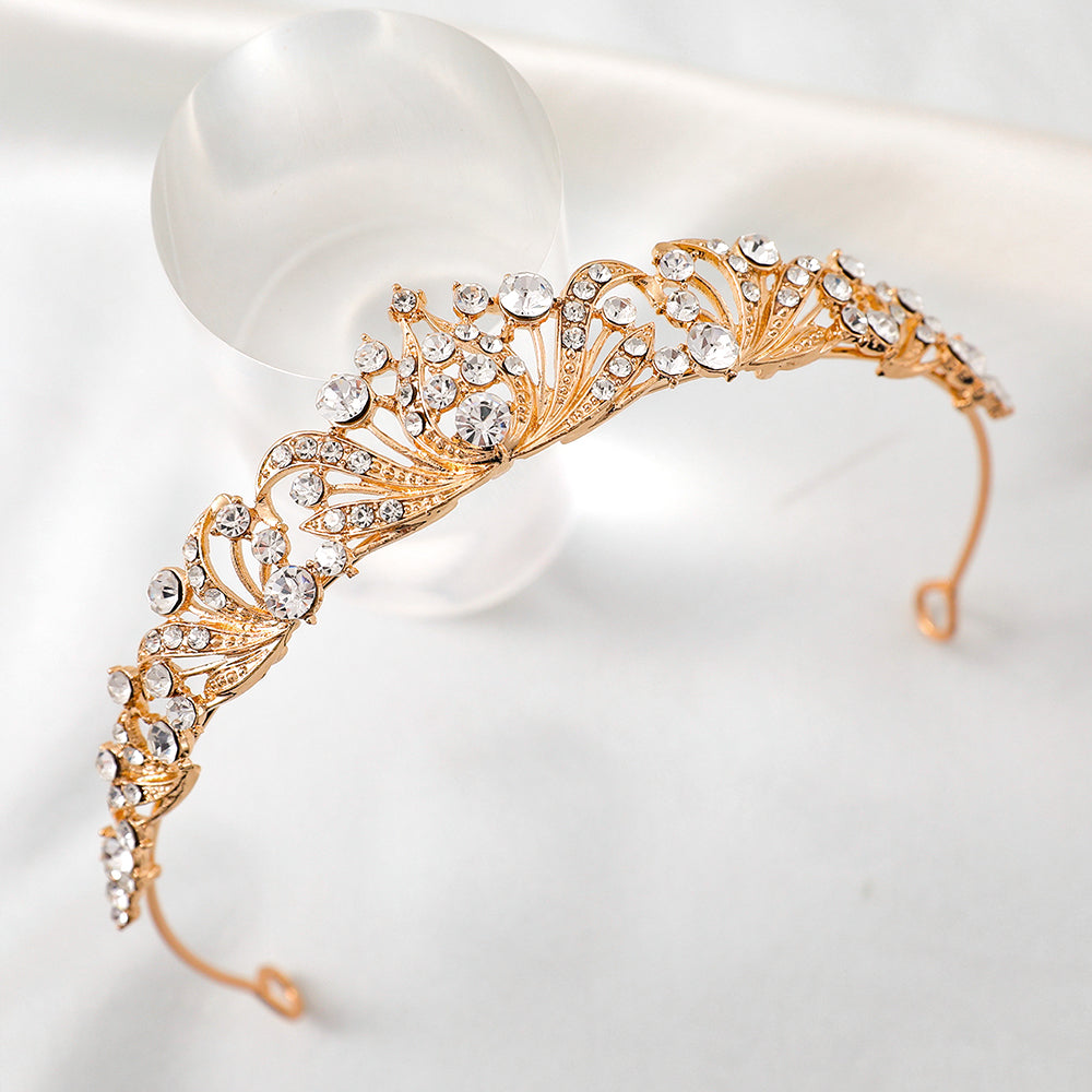 Bianca Gold Rhinestone Crown