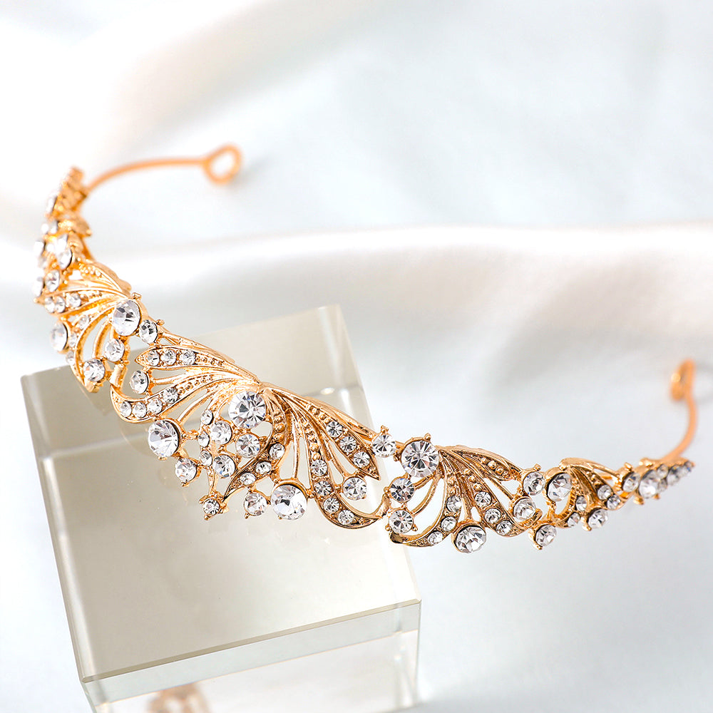 Bianca Gold Rhinestone Crown