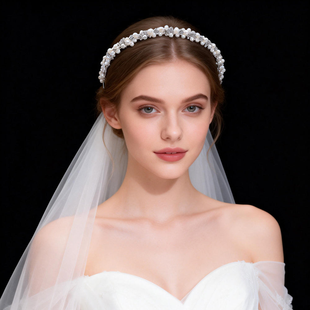 Bianca Pearl-Trimmed Rhinestone Headband