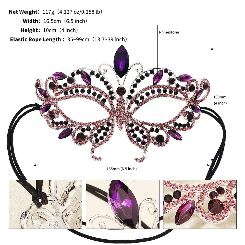 Kelly Pink Butterfly Jewel Mask