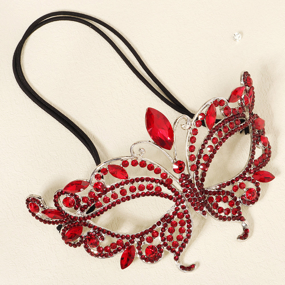 Kelly Pink Butterfly Jewel Mask