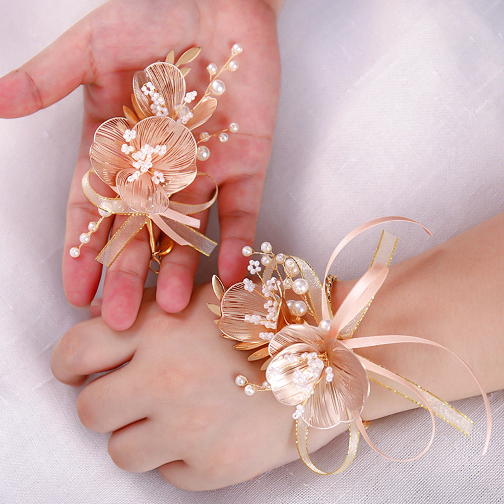 Kelly Pink Handmade Pearl Petal Side Hair Flower Accessory
