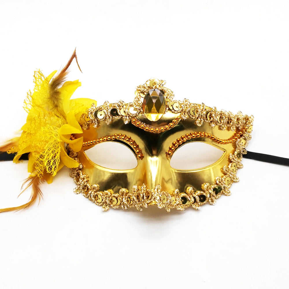 KELLY PINK Floral Feather Venetian Masquerade Mask – Romantic Baroque Style