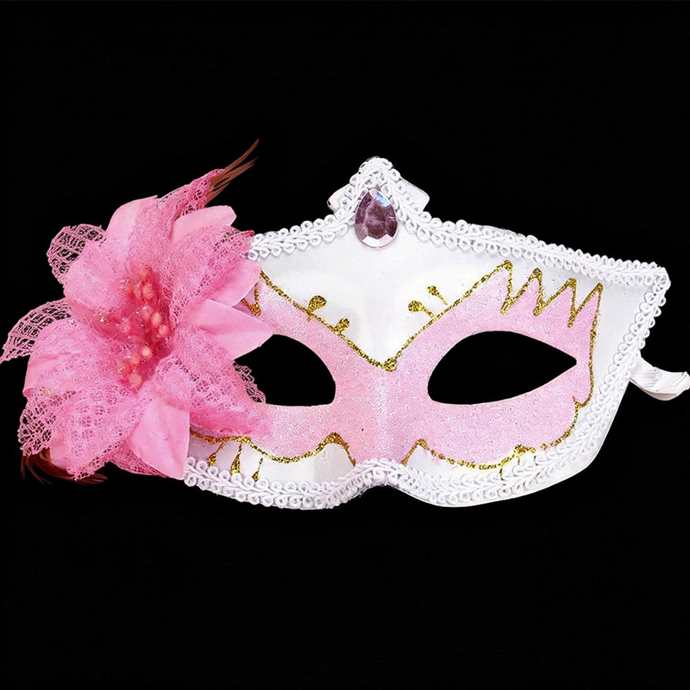 KELLY PINK Floral Lace Venetian Masquerade Mask – Romantic Elegance Style