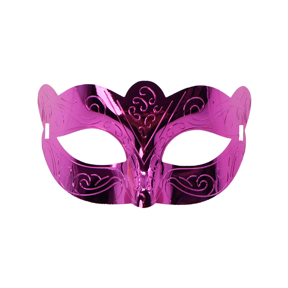KELLY PINK Metallic Filigree Venetian Eye Mask – Modern Baroque Style