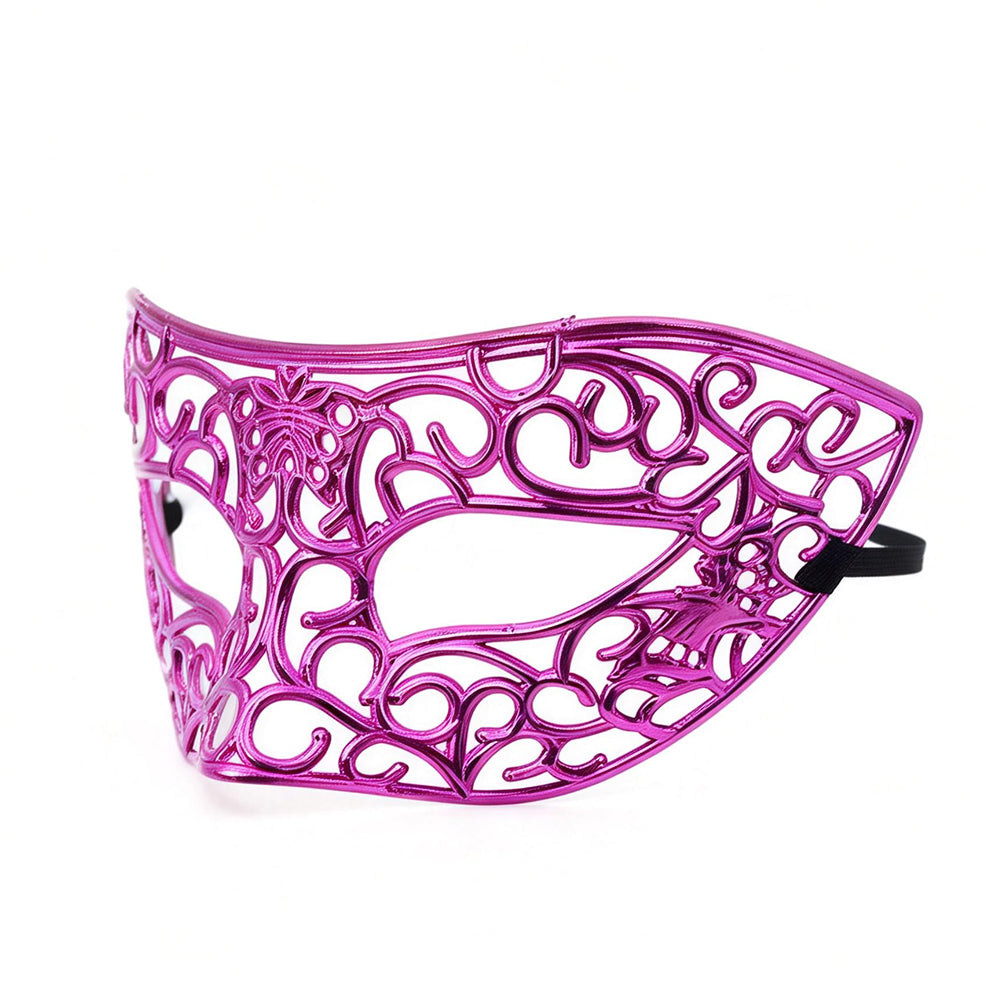 KELLY PINK Openwork Filigree Venetian Eye Mask – Elegant Masquerade Style