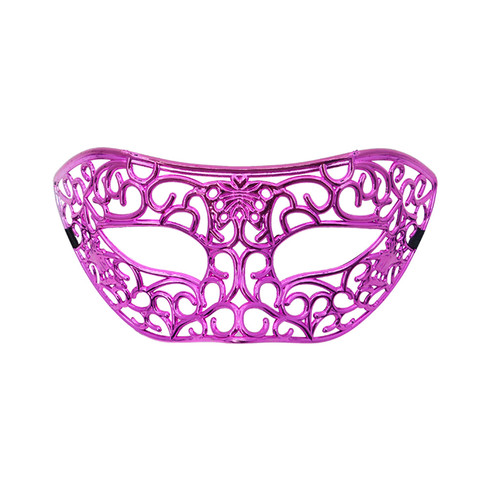 KELLY PINK Openwork Filigree Venetian Eye Mask – Elegant Masquerade Style