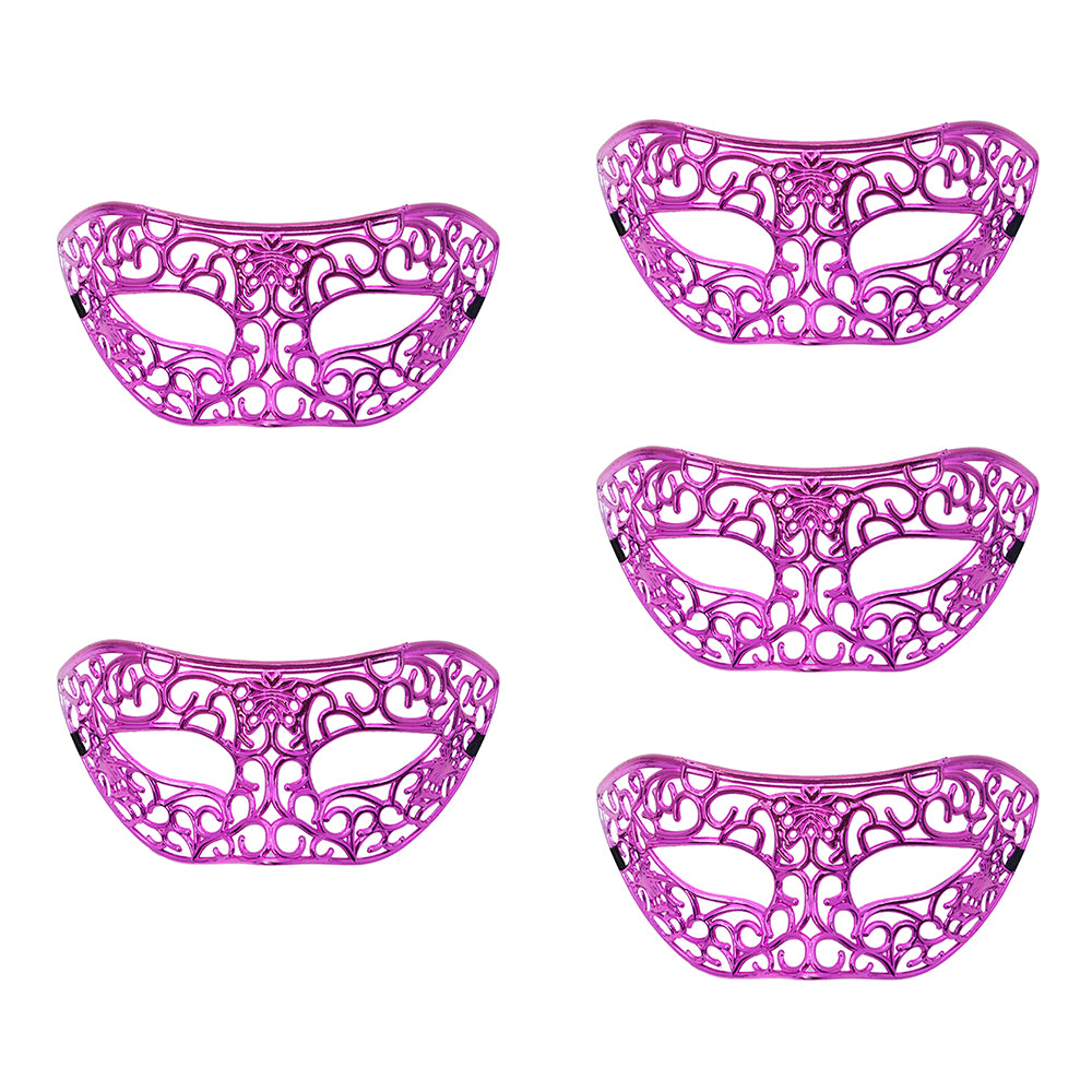 KELLY PINK Openwork Filigree Venetian Eye Mask – Elegant Masquerade Style