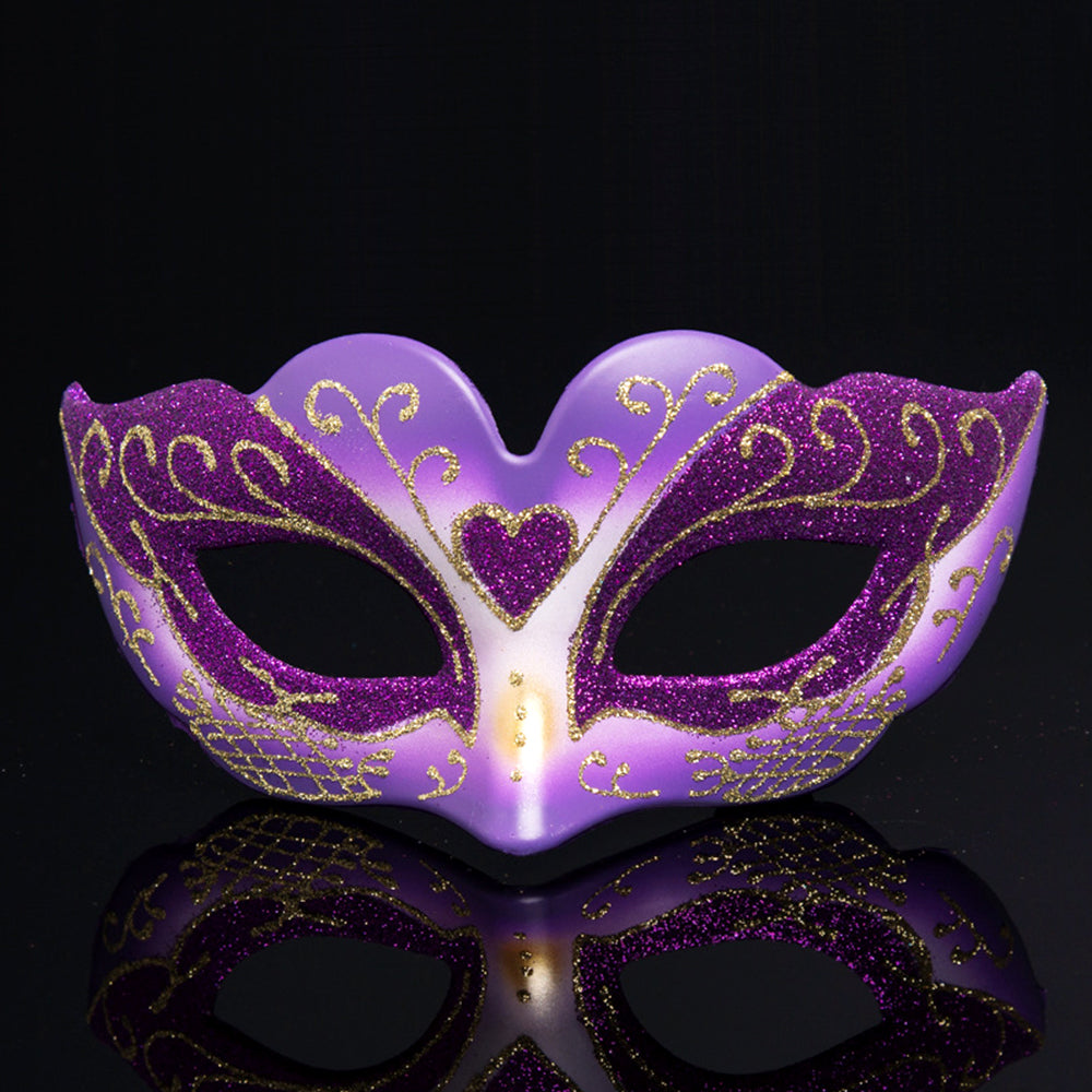 KELLY PINK Heart Motif Venetian Eye Mask – Romantic Masquerade Style