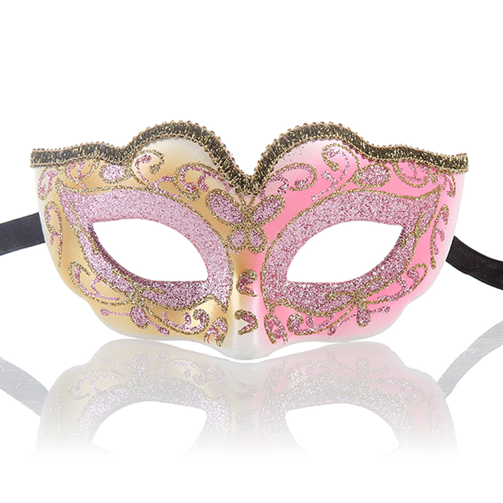 KELLY PINK Gilded Heart Venetian Eye Mask – Romantic Masquerade Style
