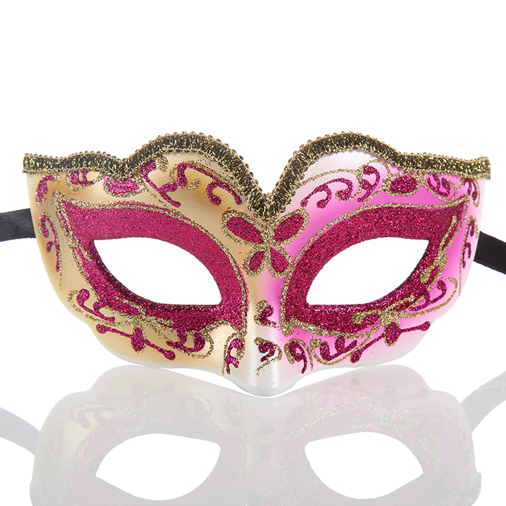 KELLY PINK Gilded Heart Venetian Eye Mask – Romantic Masquerade Style