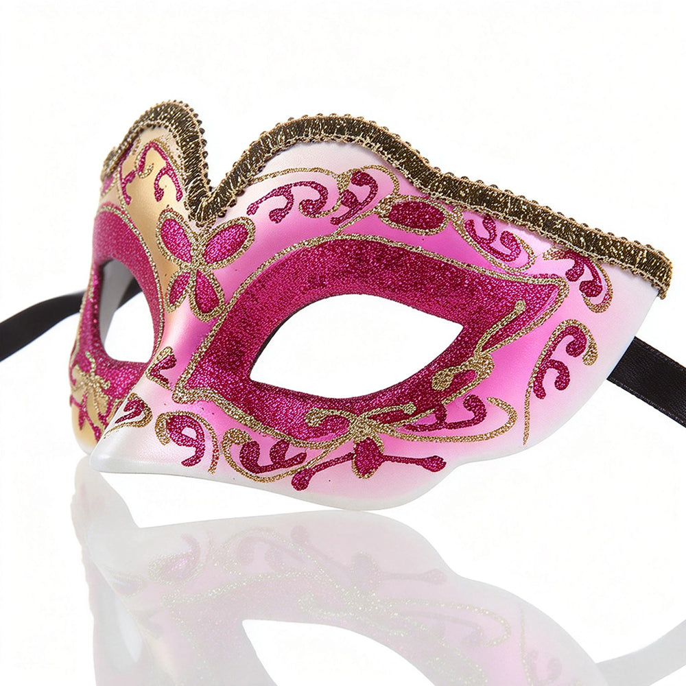 KELLY PINK Gilded Heart Venetian Eye Mask – Romantic Masquerade Style